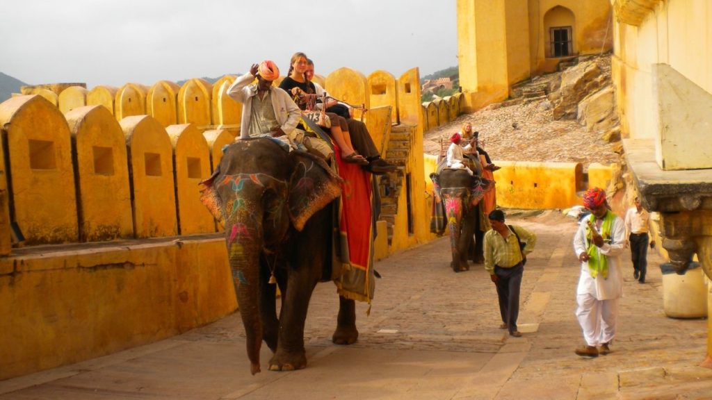 Elephant ride at Amer fort